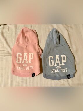 GAP Dog Hoodie Bundle Pink & Blue Size Small Matching Pet Sweatshirts